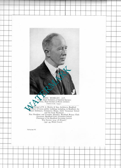Eric Morley W J Morley & Son Bradford Equitable Building Soc - 1951 Book Print