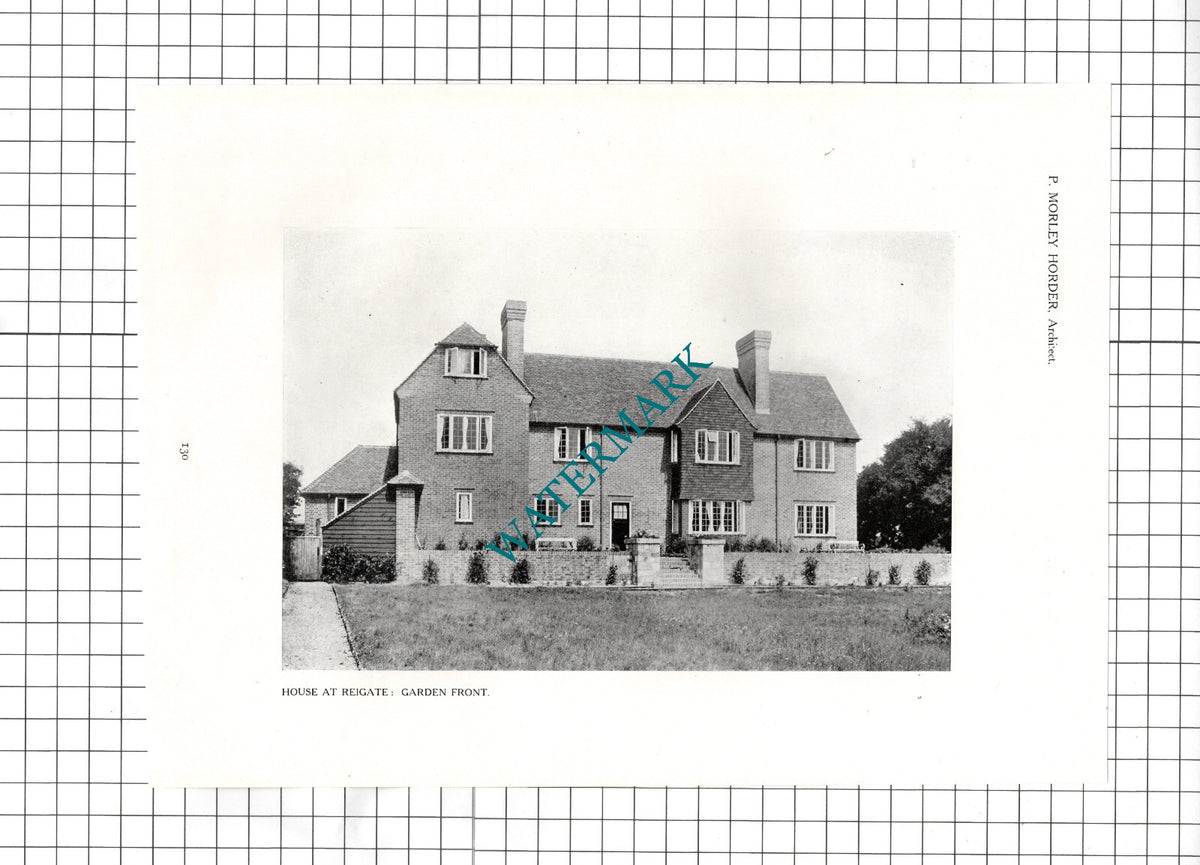 Reigate Surrey House Mr P Morley Horder Architect -  1911 Article