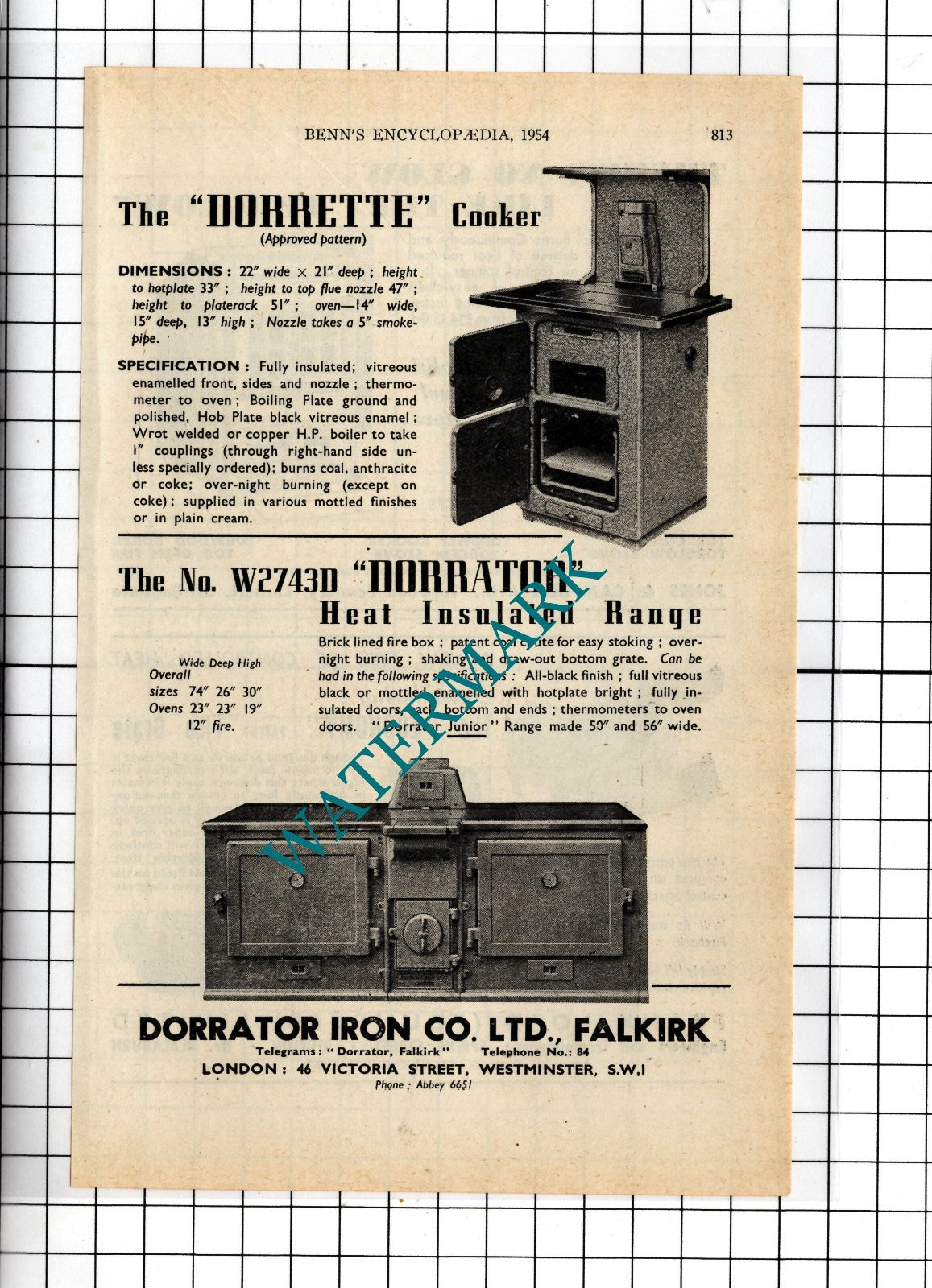 Dorrator Iron Co Ltd Falkirk / Frank Lord Founders Ltd Rishton - 1954 Advert