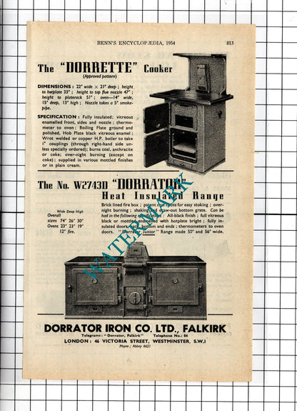 Dorrator Iron Co Ltd Falkirk / Frank Lord Founders Ltd Rishton - 1954 Advert