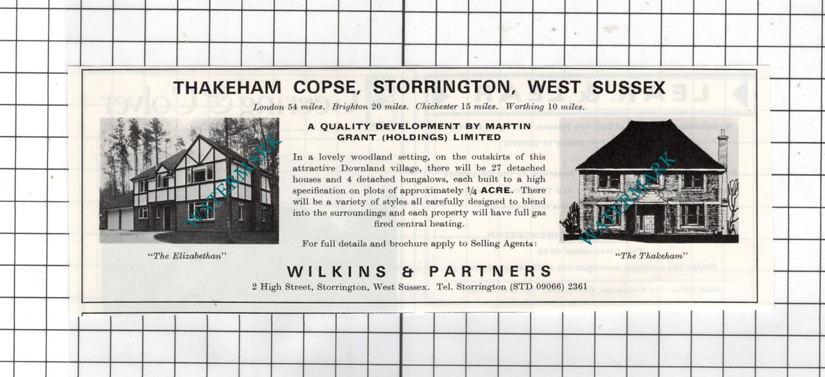 Thakeham Copse Storrington Sussex Martin Grant Holdings Ltd Sale Advert - 1978