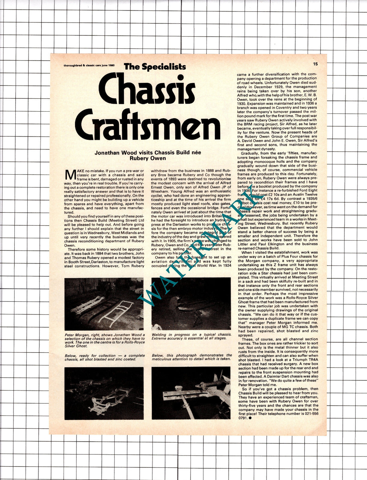 Chassis Build Meeting Street Ltd  Tom Rubery Owen - 1980 Article / Print