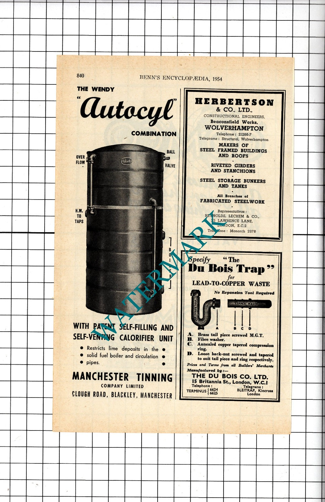 Comco Rubber / Manchester Tinning Company Ltd Blackley Herbertson - 1954 Advert