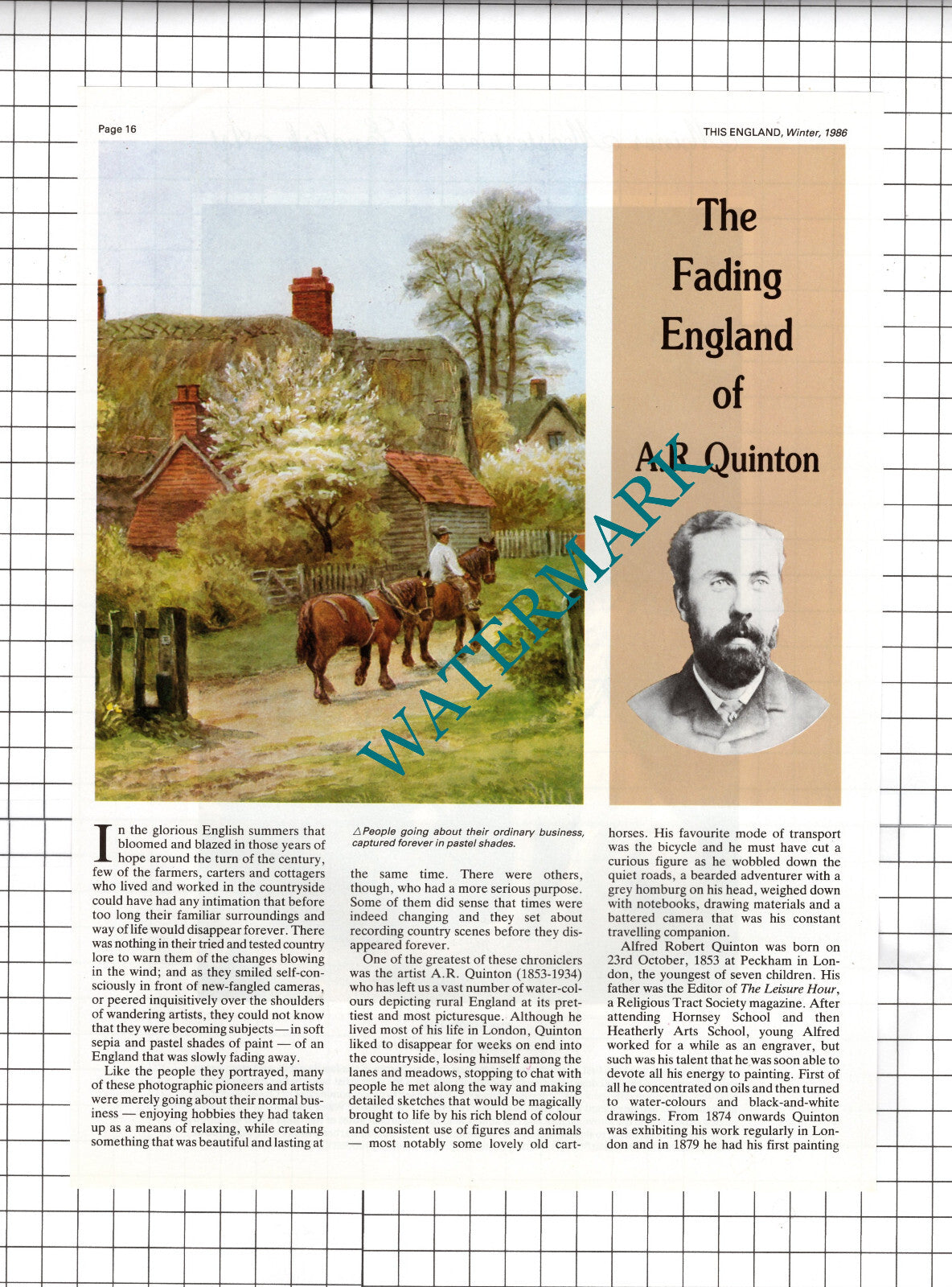 A R Quinton Artist - 1986 Article