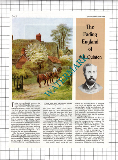 A R Quinton Artist - 1986 Article