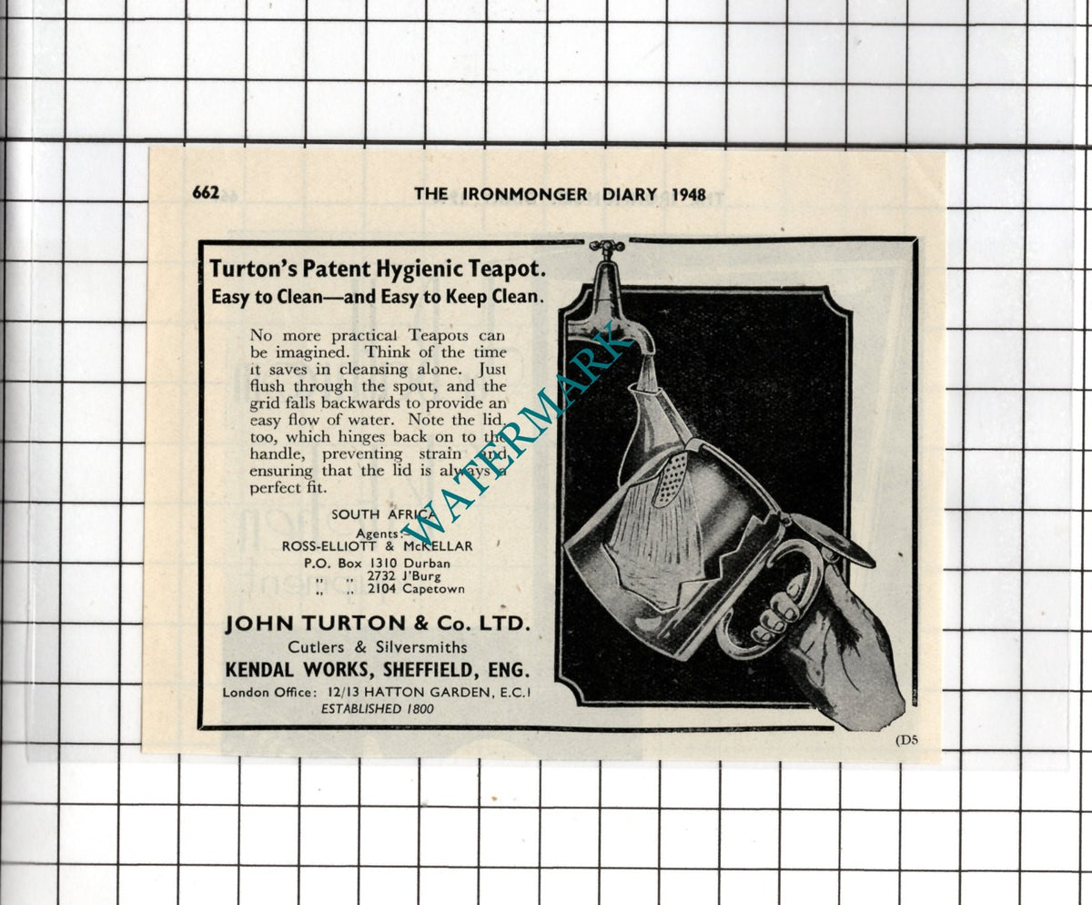 John Turton & Co Ltd Kendal Works Sheffield - 1948 Small Advert