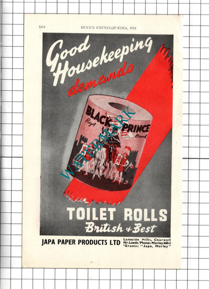 Japa Paper Products Ltd Churwell / Smith Bros Wirewares Birmingham - 1954 Advert