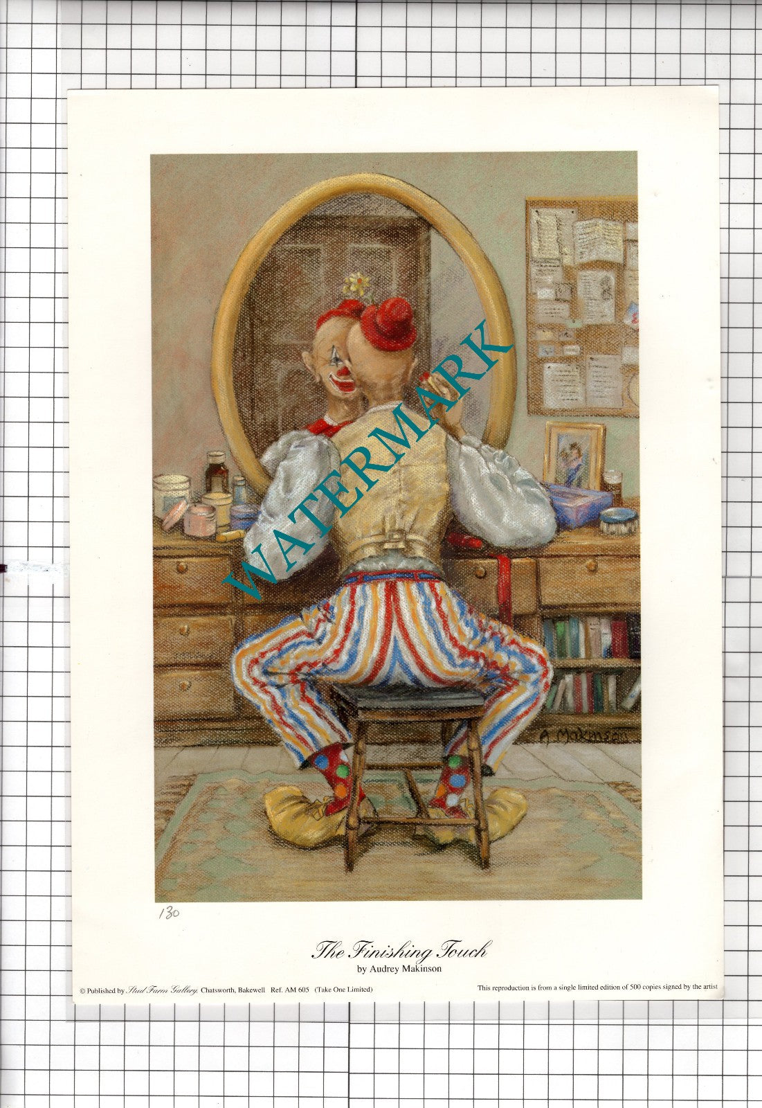 CLOWN PRINT by Audrey Makinson Clowns Circus  -  "The Finishing Touch"
