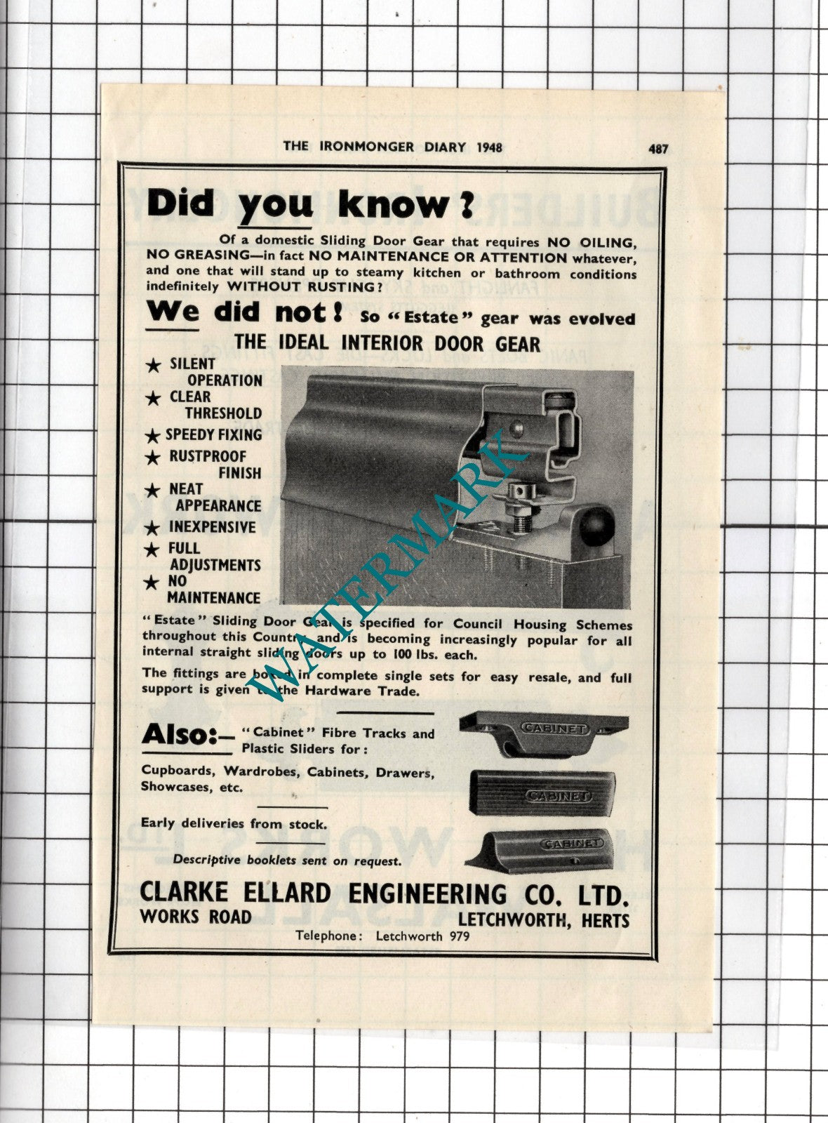 Clarke Ellard Engineering Letchworth / Hope Works Ltd Walsall -  1948 Advert