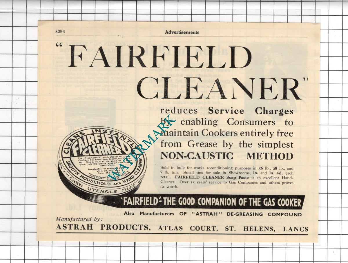 The Falkirk Iron Company Ltd Scotland  / Astrah Products St Helens - 1951 Advert