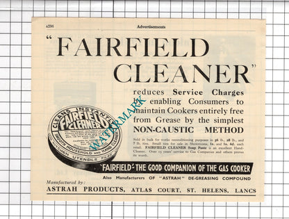 The Falkirk Iron Company Ltd Scotland  / Astrah Products St Helens - 1951 Advert