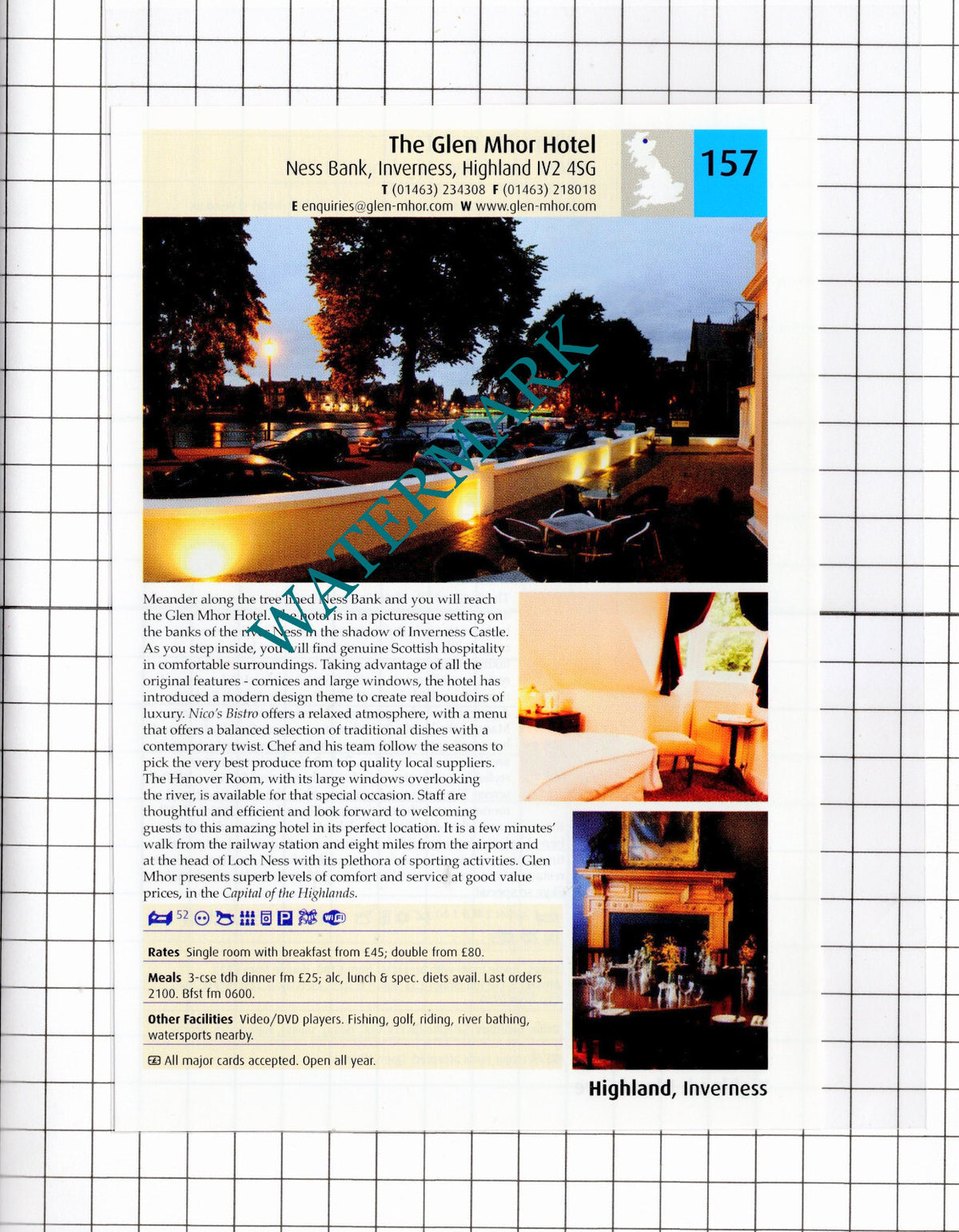 The Glen Mhor Hotel Inverness / Cuillin Hills Hotel Portree Skye -2011 Advert