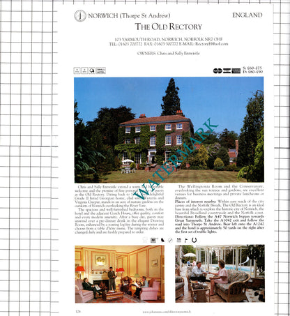 Norfolk Mead Hotel Coltishall Norwich / Old Rectory Norwich - 2001 Advert