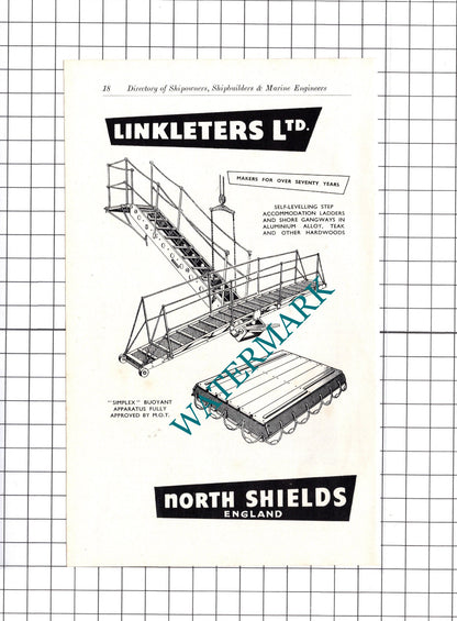 Communications Systems Ltd / Linkleters Ltd North Shields ADVERT- c.1957