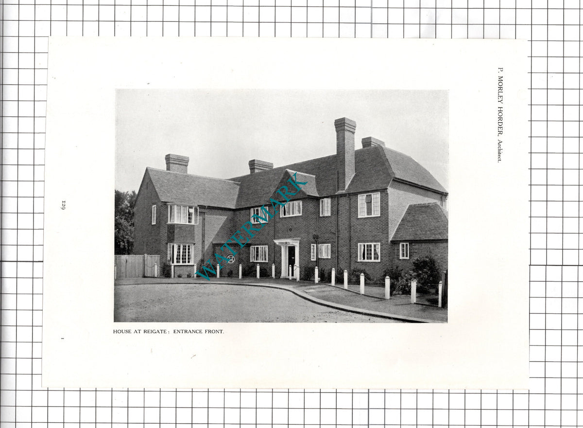 Reigate Surrey House Mr P Morley Horder Architect -  1911 Article