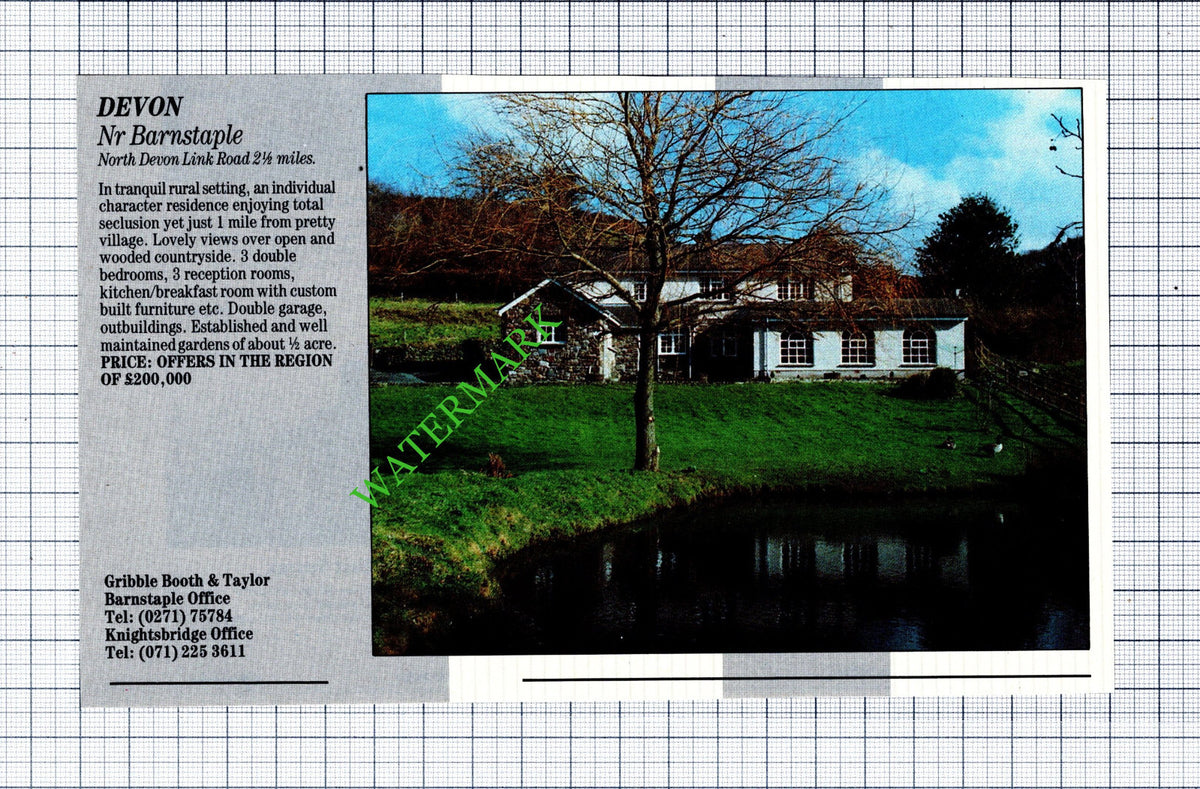 Barnstaple Devon House Sale Advert - 1991 Cutting