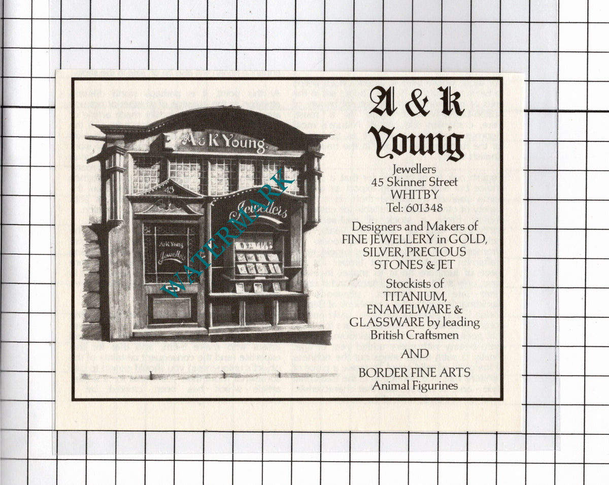 A & K Young Jewellers Whitby North Yorkshire    - 1990 Advert