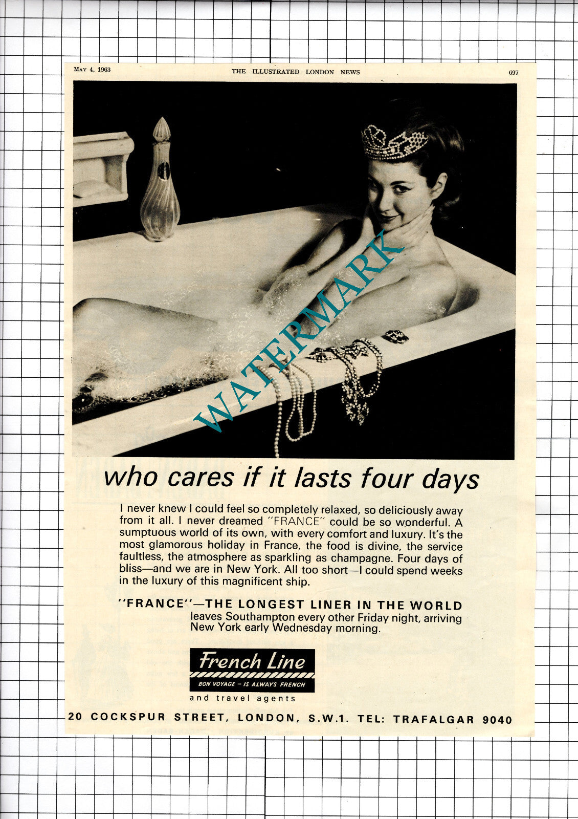 FRANCE Ship French Line ADVERT - 1963 Cutting / Print