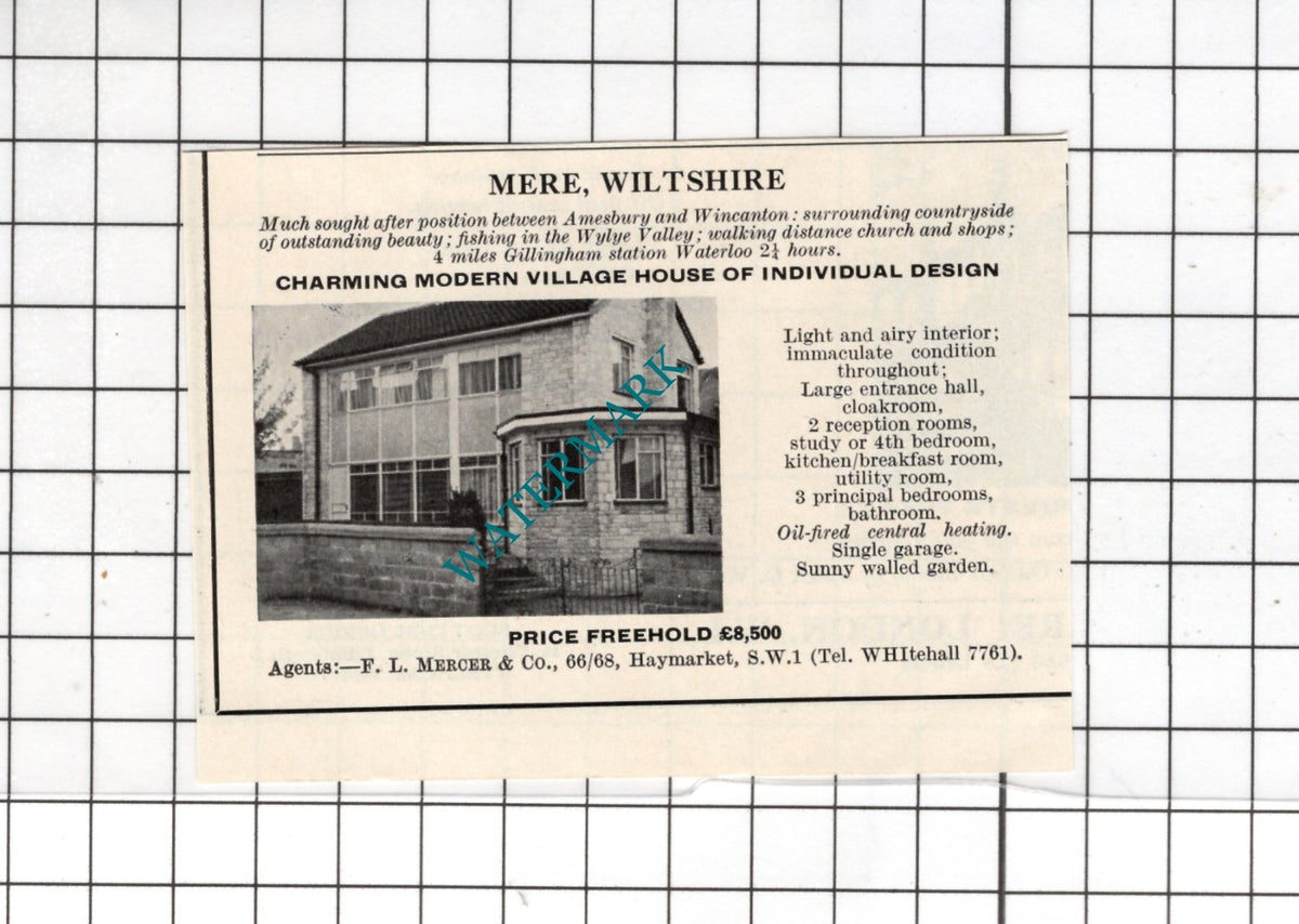 Mere Wiltshire  - 1967 SMALL House Advert