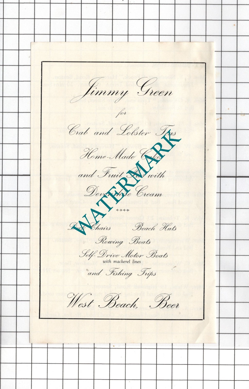 Jimmy Green West Beach Beer Devon - c.1954 Advert