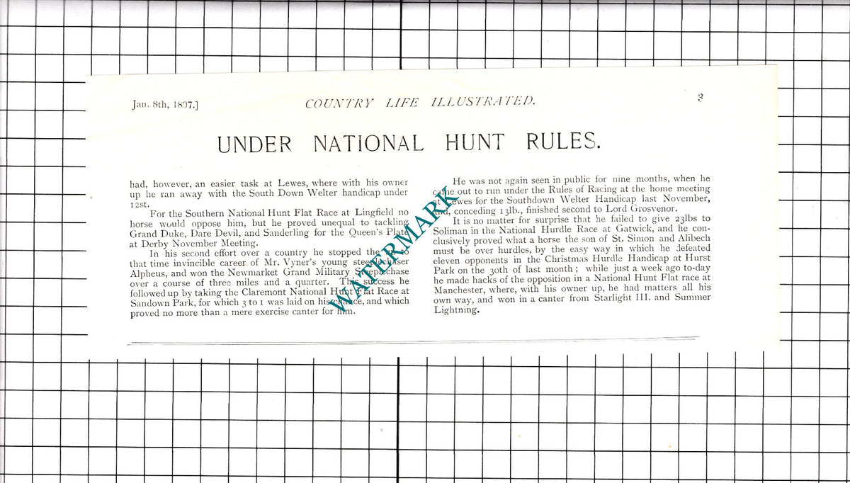Knight Of Rhodes Horse Bon Frere Escott Lewes  - 1897 Article / Print
