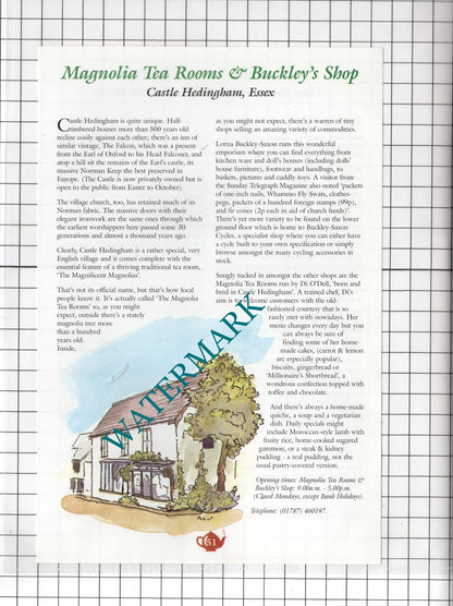 Old Swan Tea Shop Hare Street Magnolia Buckley's Castle Hedingham c.2001 Advert