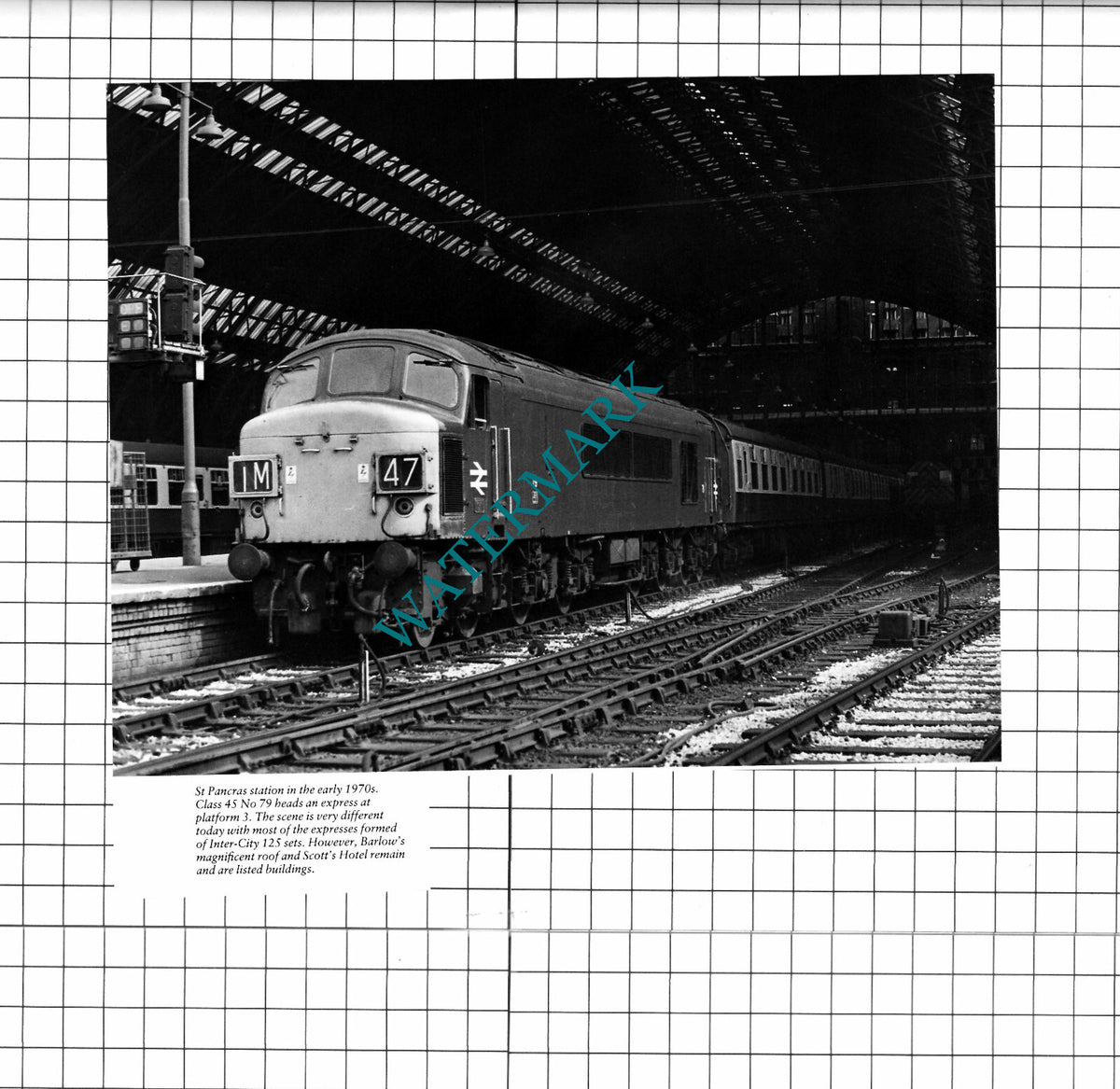 St Pancras Railway Station Class 45 No 79   -Cutting