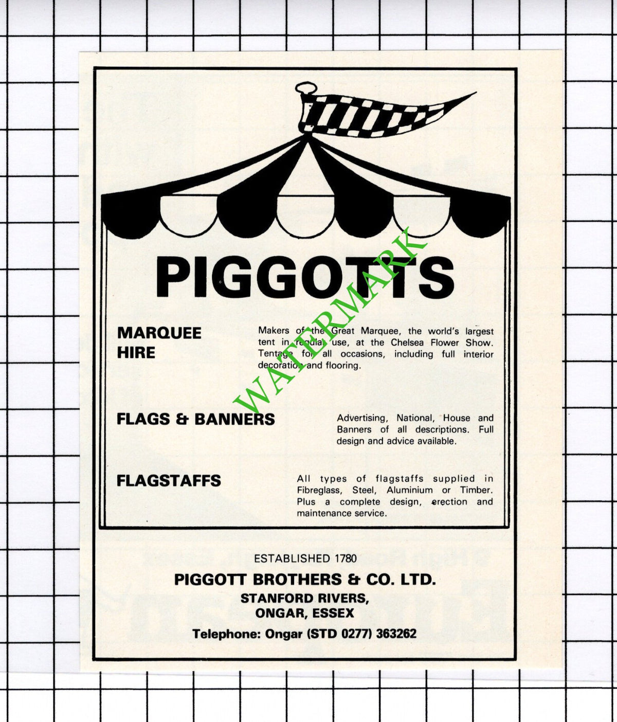 Piggotts Piggott Brothers & Co Stanford Rivers Essex Small Advert - 1981 Cutting