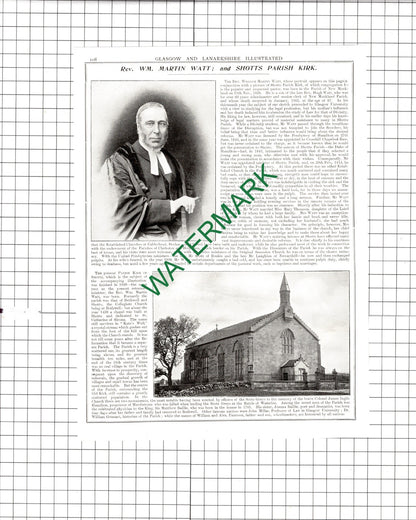 Colonel Robert King Stewart Murdostoun / Rev William Martin Watt  - 1904 Article