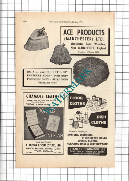 W & J Sagar Ltd Colne Lancashire / A Brown & Sons Otley Ltd  - 1954 Advert