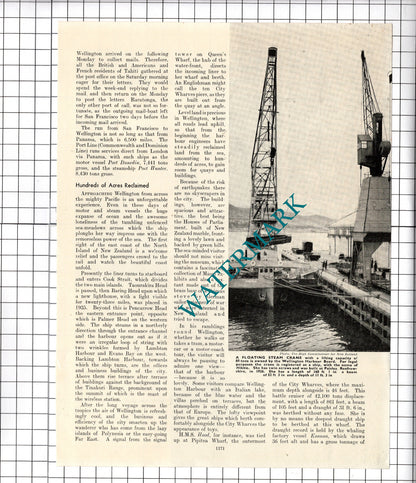 Wellington New Zealand Port Nicholson  - c.1940's Article / Print