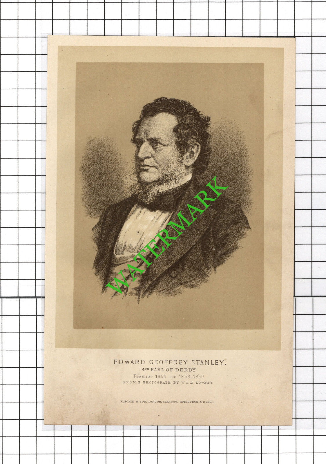 Edward Geoffrey Stanley 14th Earl Of Derby  - 1890's Small Print
