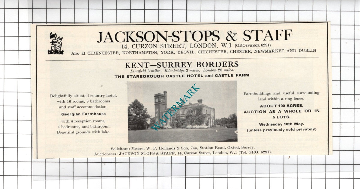 The Starborough Castle Hotel Edenbridge Kent House Sale Advert - 1967
