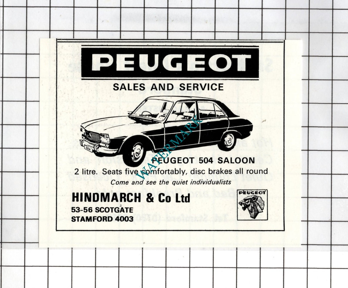 Hindmarch & Co Ltd Stamford Lincolnshire - 1974 SMALL Advert