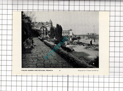 Italian Garden Penarth / Maindy Stadium Cardiff Wales - 1958 Small Cutting