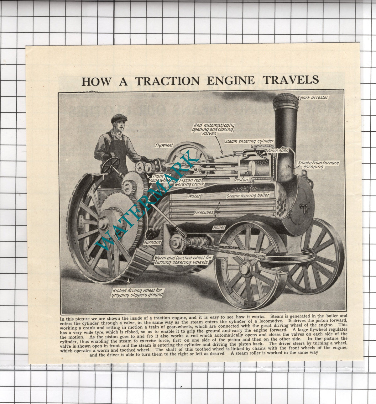 How A Traction Engine Works - c.1940's Cutting