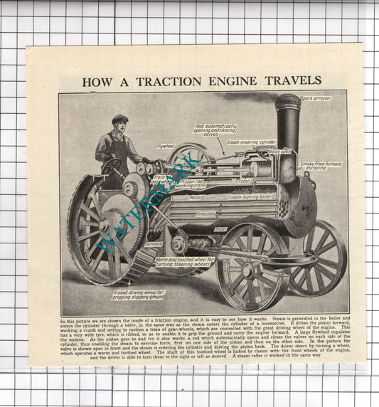 How A Traction Engine Works - c.1940's Cutting