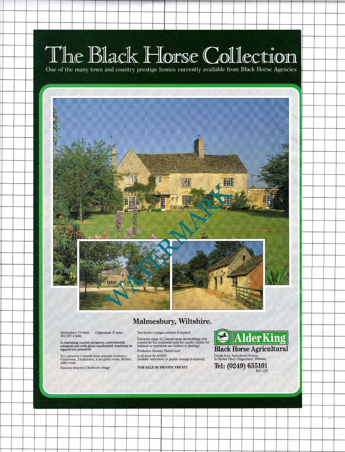 Malmesbury Wiltshire House Sale Advert - 1991 Clipping / Print