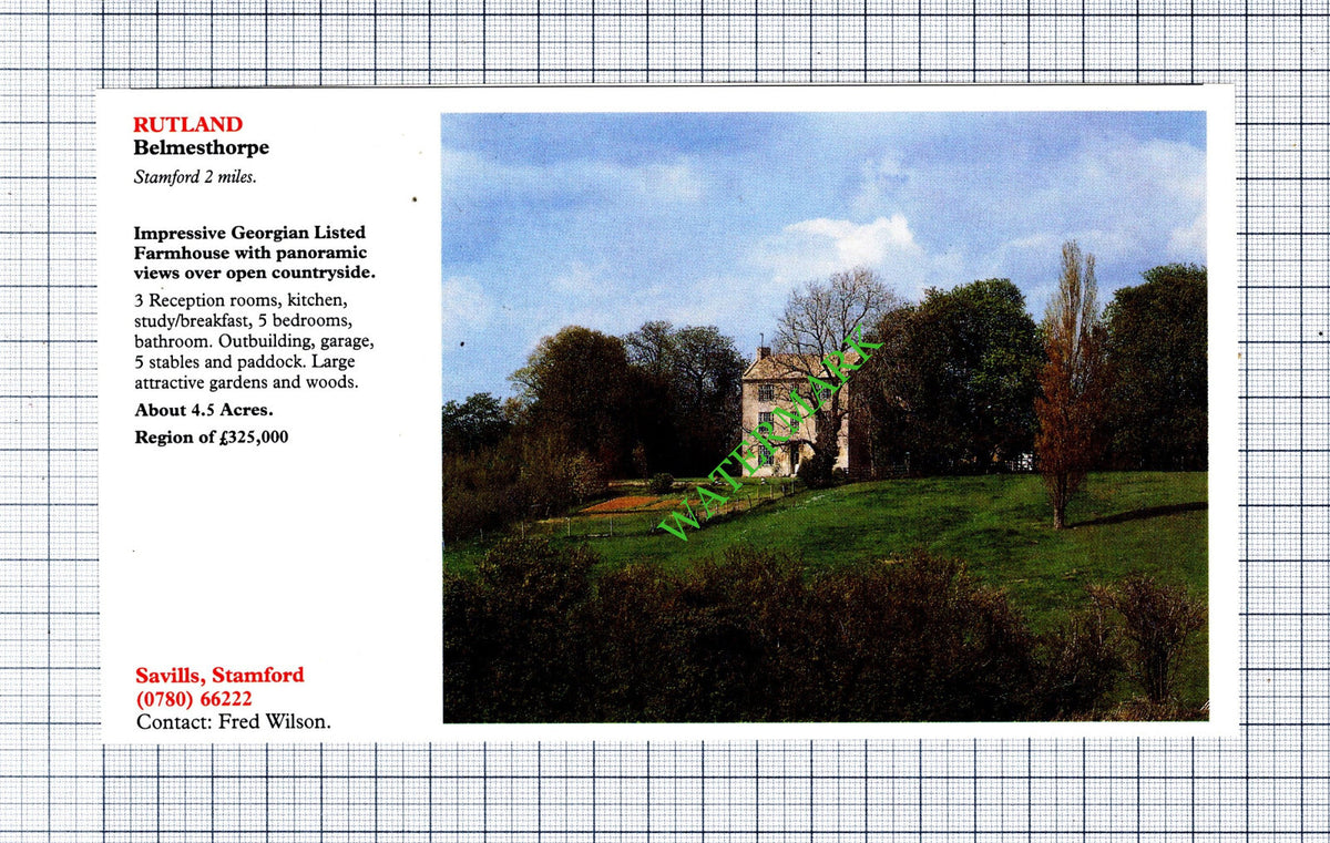 Belmesthorpe Rutland Sale Advert - 1991 Cutting