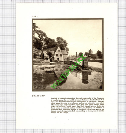 Fairford  Burford Church  Gloucestershire - 1940's Cutting / Print