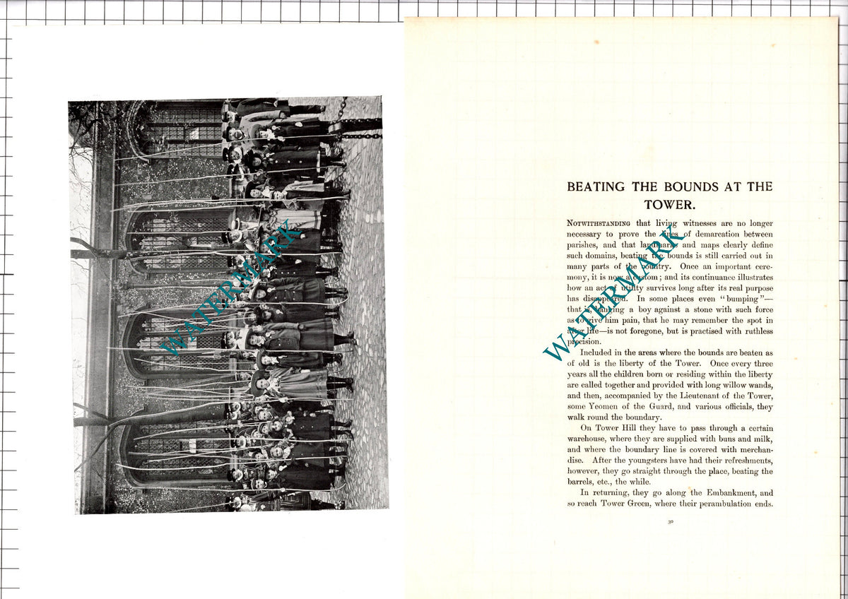 Tower Of London Beating The Bounds  -  c.1904 Article / Print