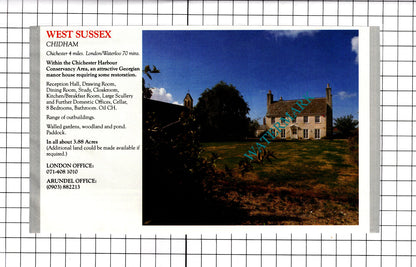 Seend Wiltshire / Chidham West Sussex House Sale Advert - 1991 Clipping