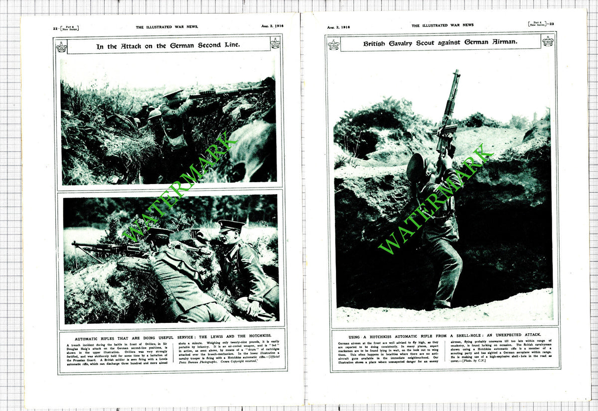 Ovillers Lewis Rifle Hotchkiss Great War Trenches -  1916 Two-Part Cutting