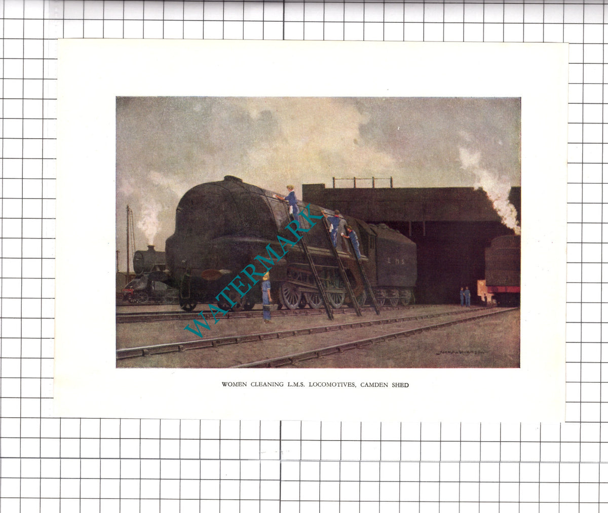 LMS Locomotives Camden Shed Women War Work WW2  -   1946  Print