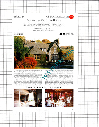 Broadoaks Troutbeck Cumbria / Fayrer Garden House Hotel Bowness  -  2001 Advert