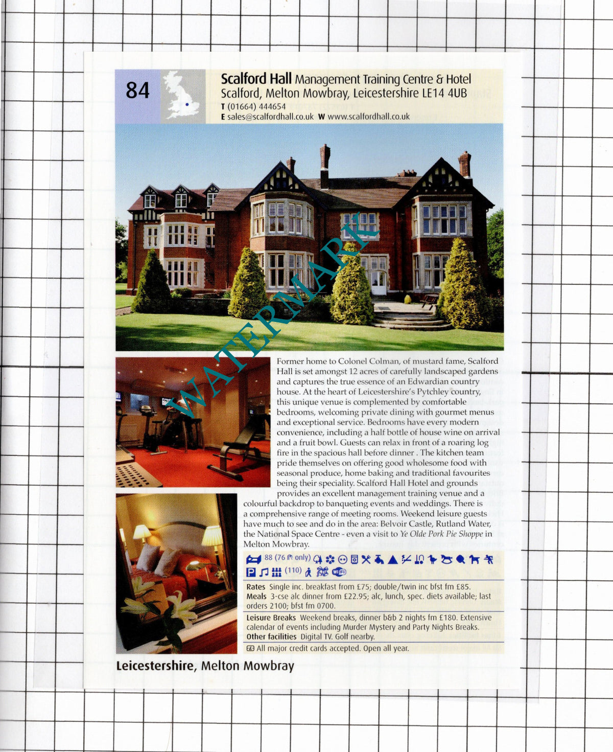 Stapleford Park Hotel Leicestershire / Scalford Hall Scalford - 2011 Advert