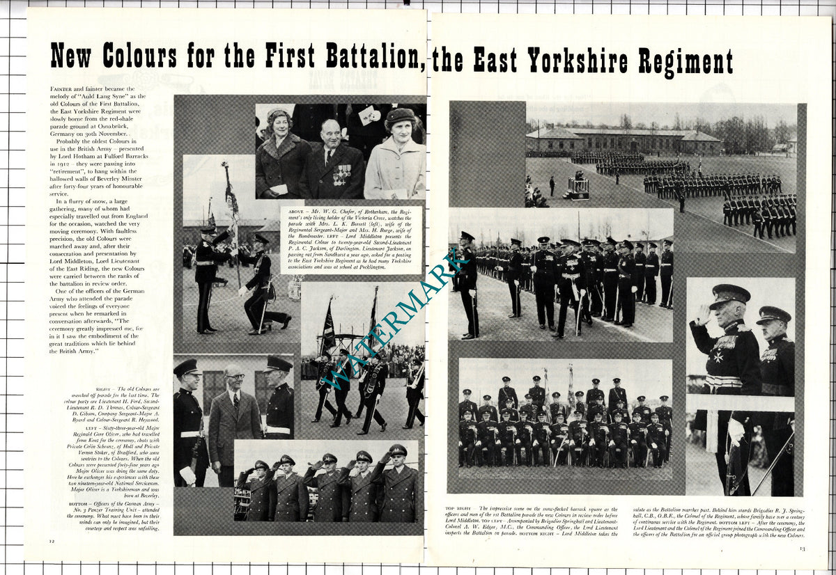 First Battalion The East Yorkshire Regiment Springhall - 1957 Two-Part Clipping