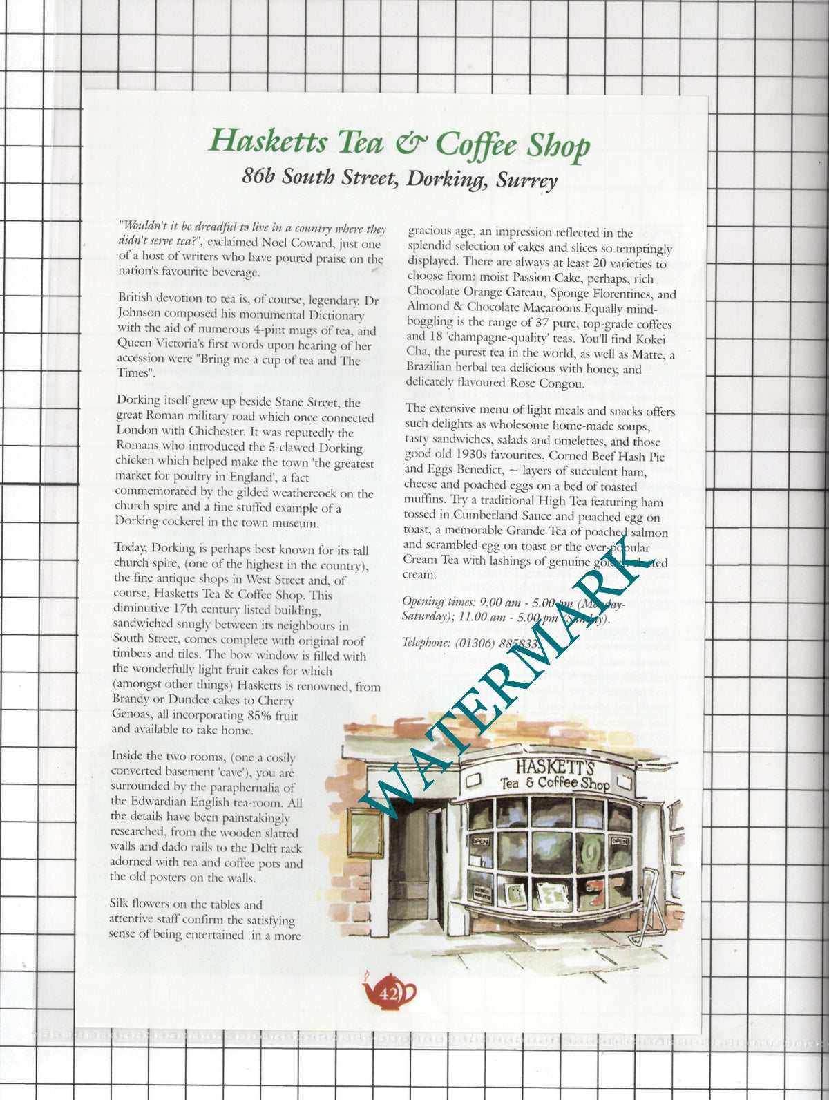 Quaintways Tea Shop Penshurst Kent  / Hasketts Dorking Surrey - c.2001 Advert