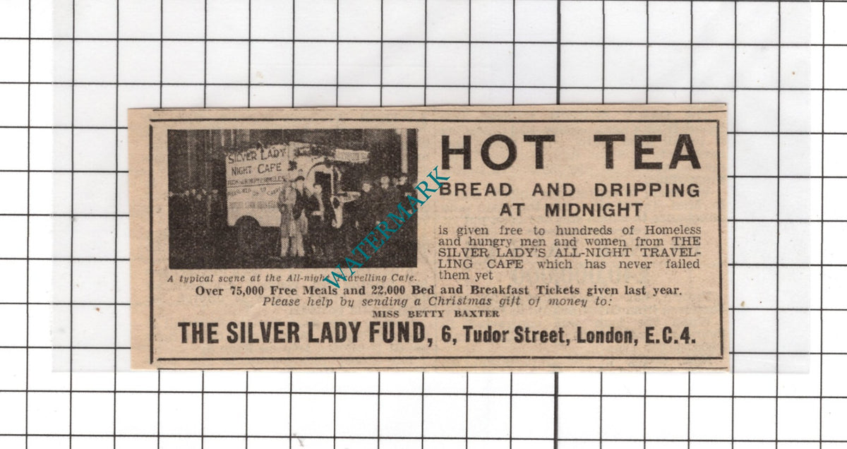The Silver Lady Fund London Miss Betty Baxter - 1936 Small Advert