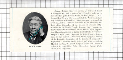 Robert Newton Crane New York / John Albert Compston Barnsley -c.1905 Clipping